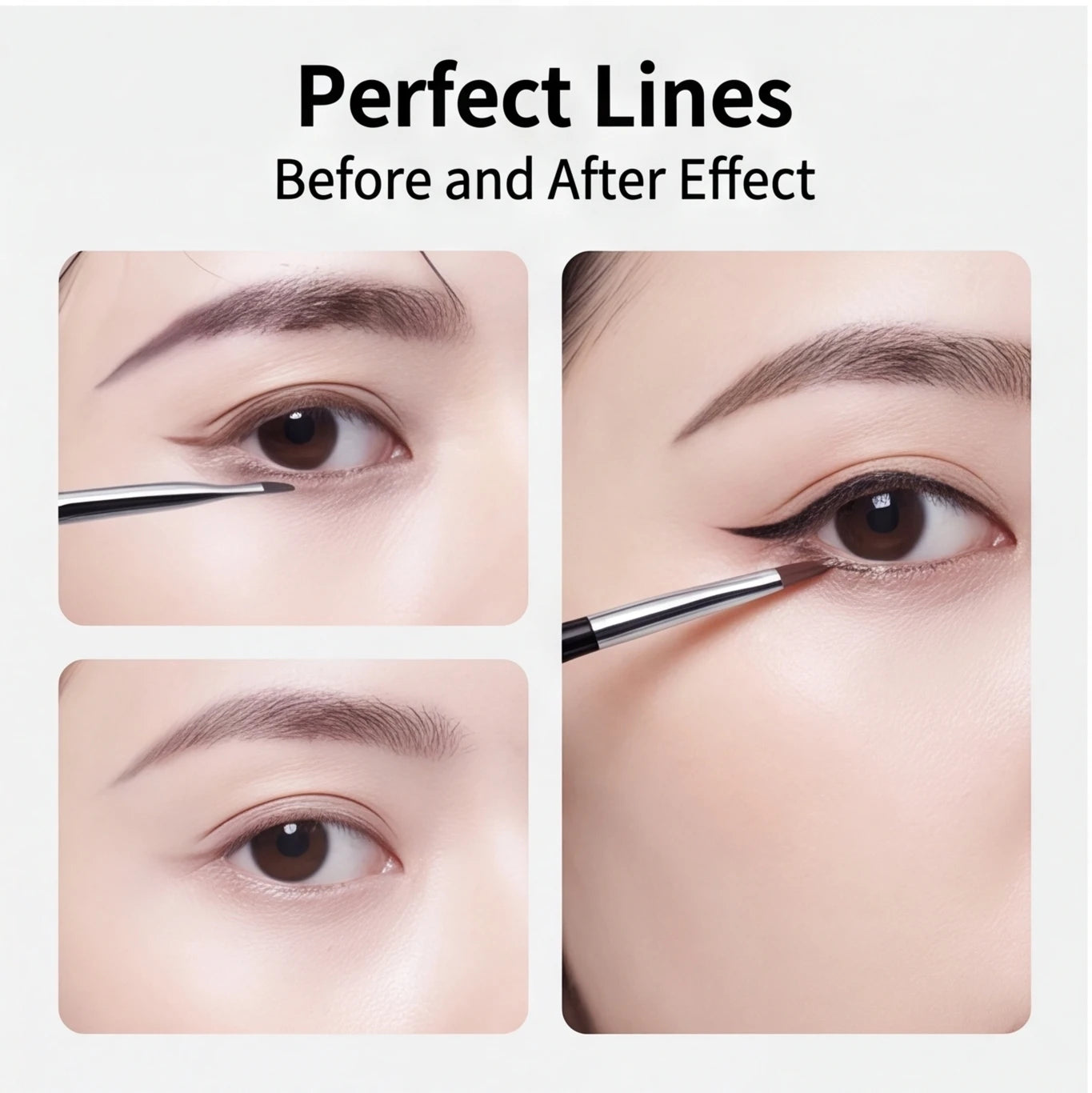 7 combination precision detail makeup brushes, eyeliner and eyebrow brush sets, with ultra-thin eyebrow and lower eyelid brushes