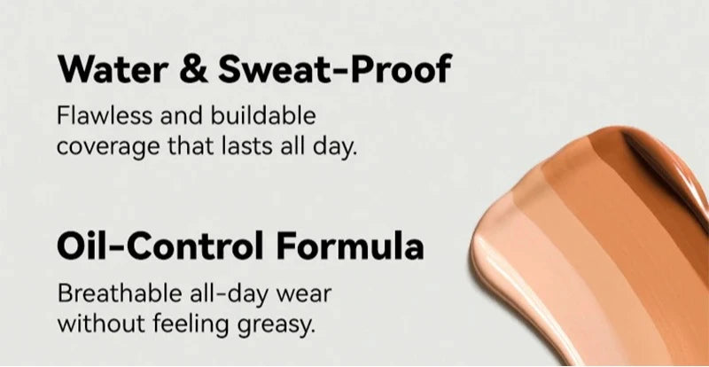 Face Foundation Cream Oil-Control Matte BBCream Waterproof Lasting Concealer Liquid Full Coverage Matte Base Professional Makeup