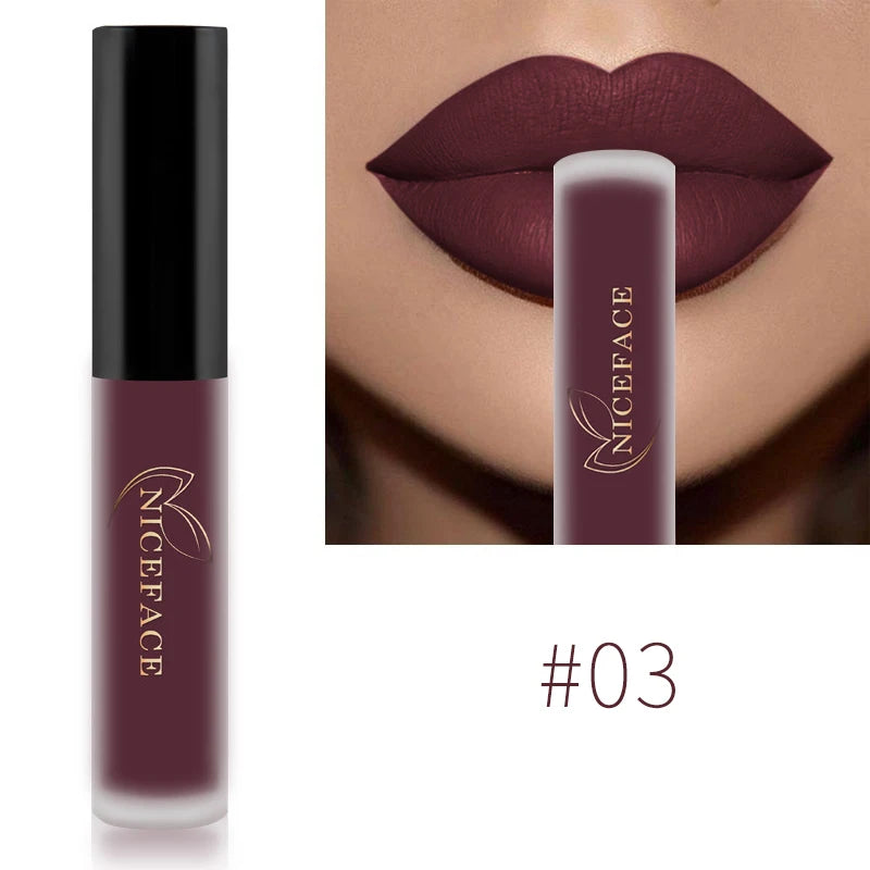 Nude Liquid Lipstick Ultra Matte Velvet Long Lasting Women Beauty Red Nonstick Cup Waterproof Purple Lip Gloss Lips Cosmetics