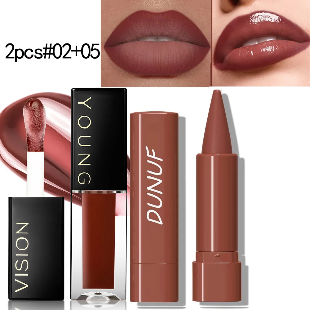 Gradient Lip Liner Pen with Matte Velvet Finish Smooth Application  Lipstick for Defined and Elegant Lips