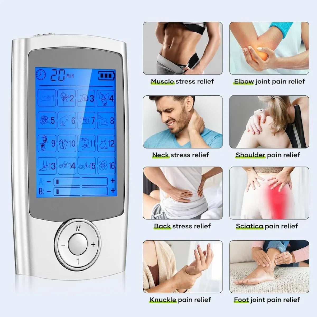 16 Modes Digital EMS Body Massager Electric Muscle Stimulator Portable Electrostimulation Relax Care Tool Home Use