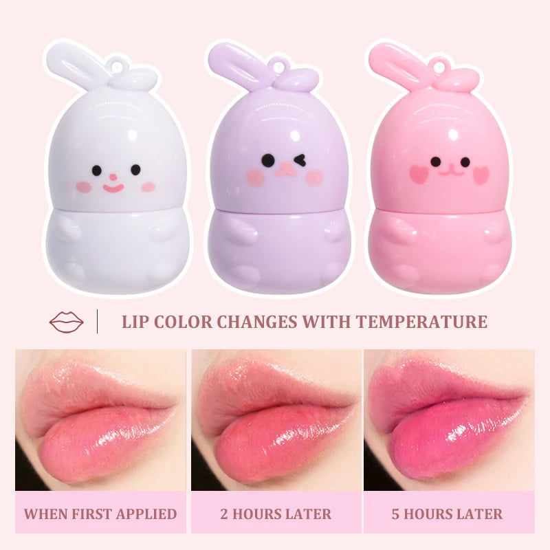 Goody Bunny Color-Changing Lip Balm Moisturizing Repairing Waterproof Lipstick Anti-Dry Cracking Temperature Change Color Lipstick