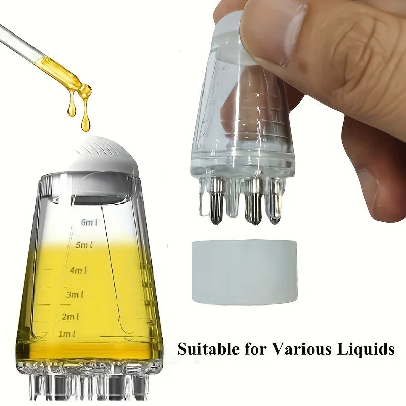 Scalp Applicator Comb, Hair Scalp Oil Applicator, Mini Portable Head Essential Oil Roller Ball Massage Fixing Liquid Guide Comb