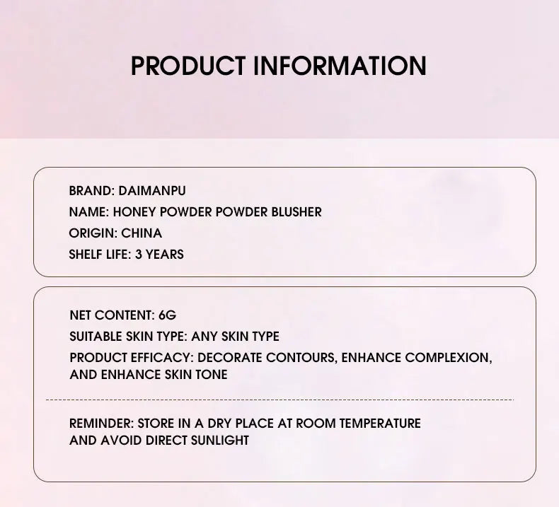 DaimAnpu monochrome honey powder powder blusher, high gloss, natural brightening, rouge setting, powder blusher cream