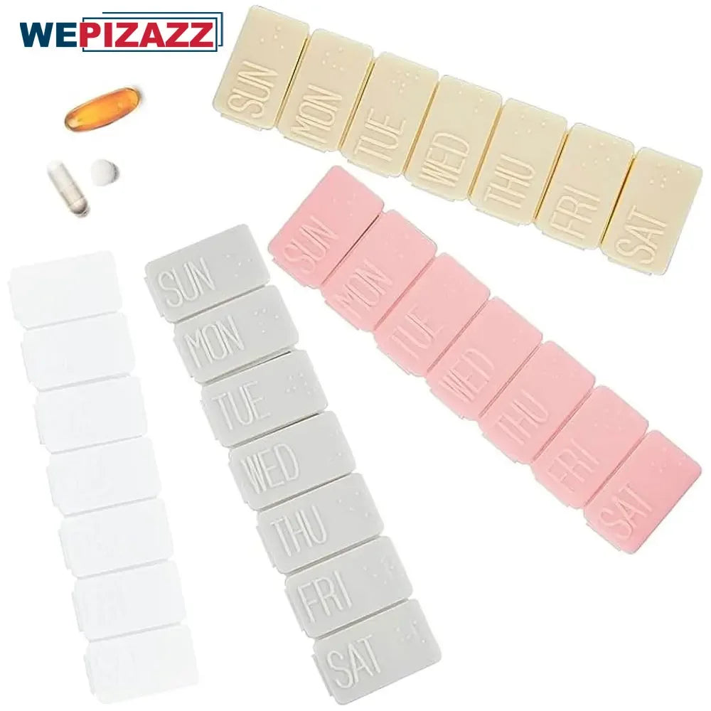 Weekly Pill Organizer Travel Daily Pill Box Medicine Organizer 7 Day for Fish Oil, Calcium Tablets Supplements & Other Vitamin