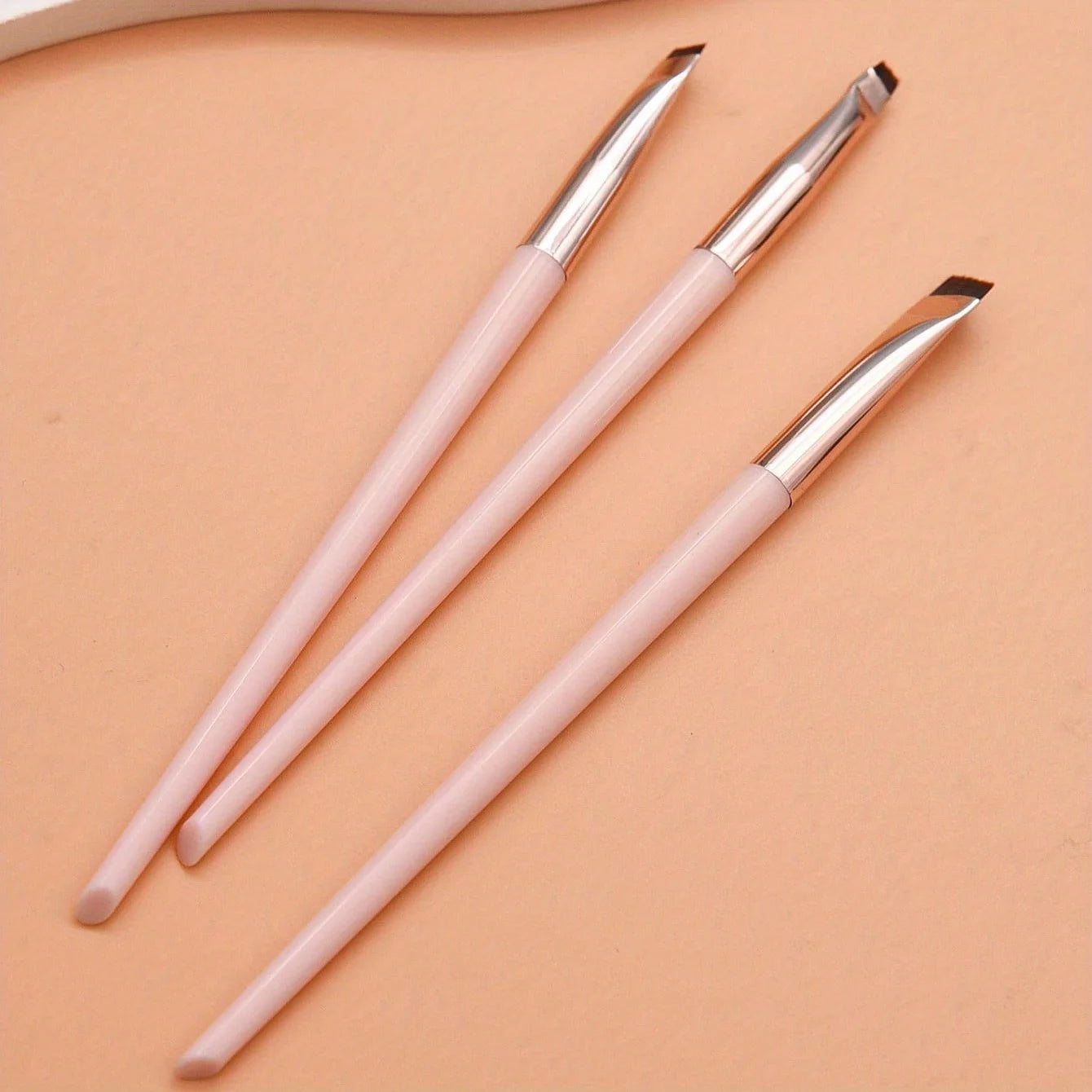 3pcs Makeup Brush Set, Blade Eyeliner Brush Fine Oblique Head Eyebrow Brush Outline Eyeliner Ultra-Thin Eye Shadow Brush Makeup