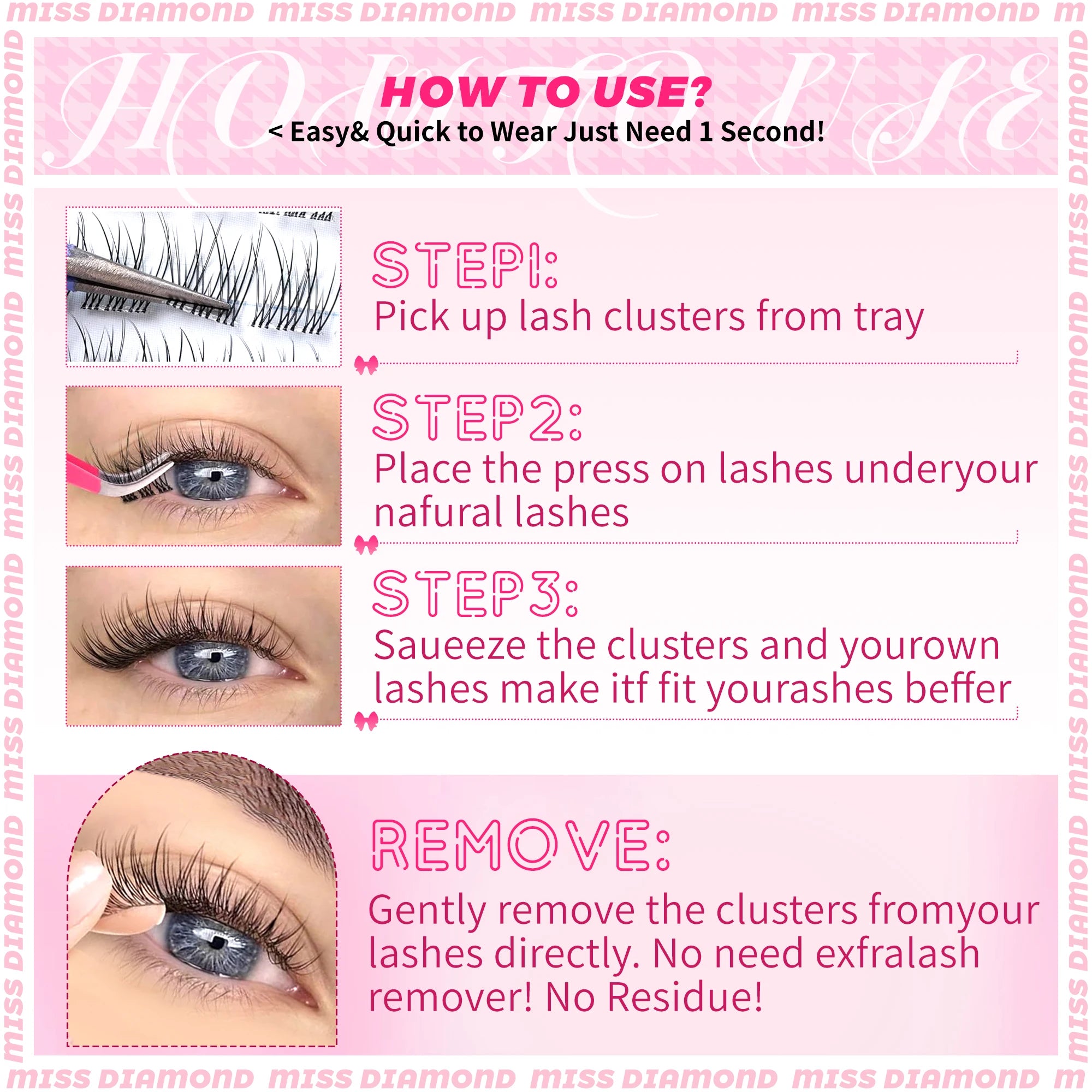 10 Rows of Large Capacity Glue-free False Eyelashes Single Cluster 10-12MM C-curled Natural Self-adhesive false Eyelashes