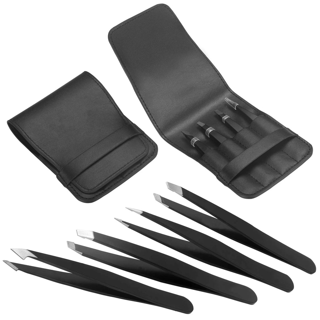 Tweezers Set 3-4pcs Premium Stainless Steel Eyebrow Precision Sharp Tip Tweezers for Body Ingrown and Facial Hair Removal