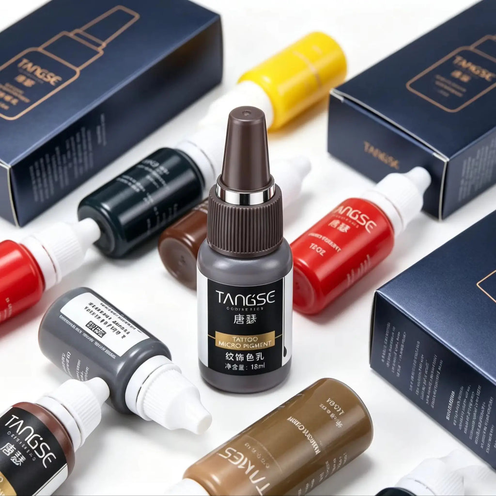 18ml Microblading Pigments Professional Tattoo Ink Set Permanent Makeup Eyebrow Lips Eyeline Tattoo Color Body Beauty Art Tool