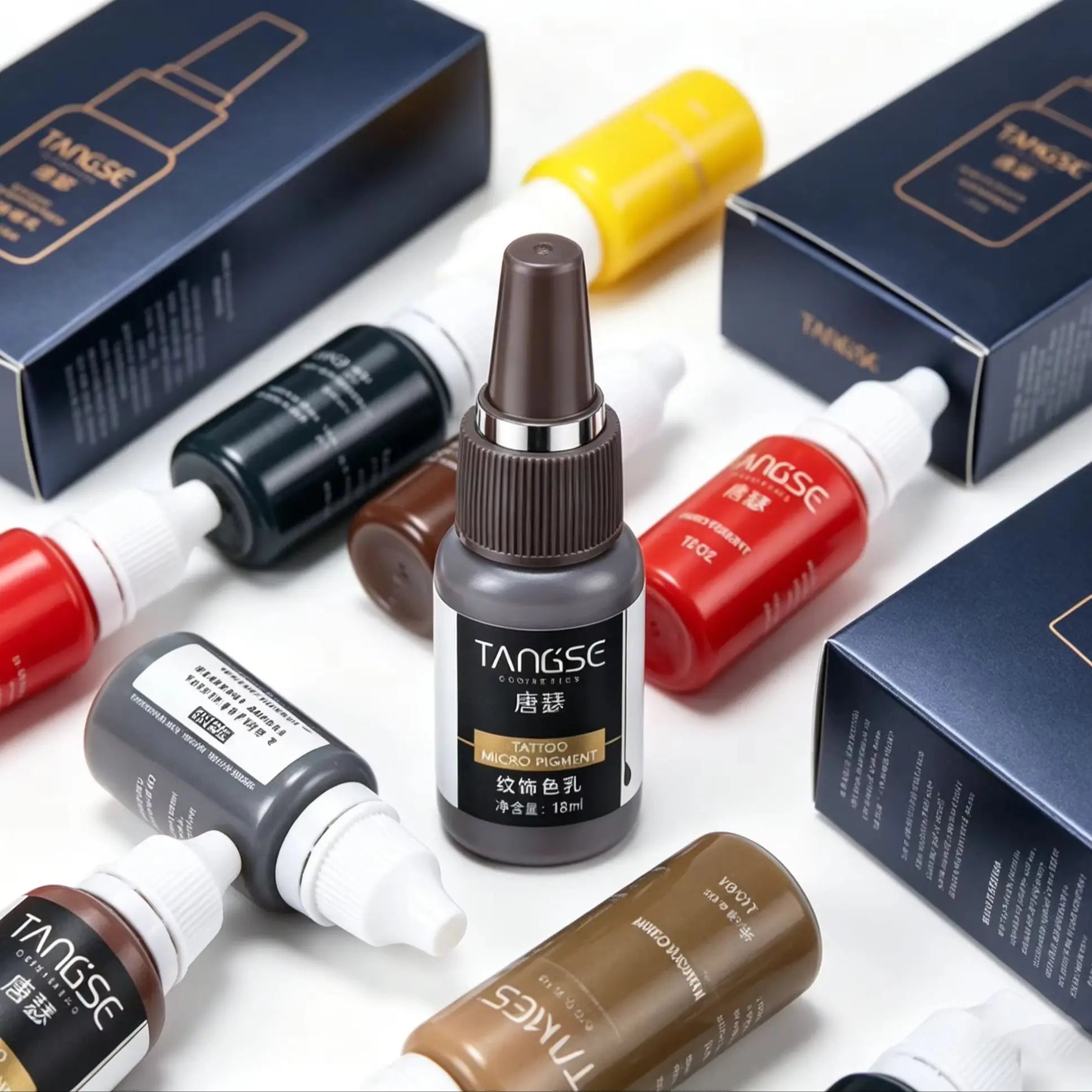 18ml Microblading Pigments Professional Tattoo Ink Set Permanent Makeup Eyebrow Lips Eyeline Tattoo Color Body Beauty Art Tool