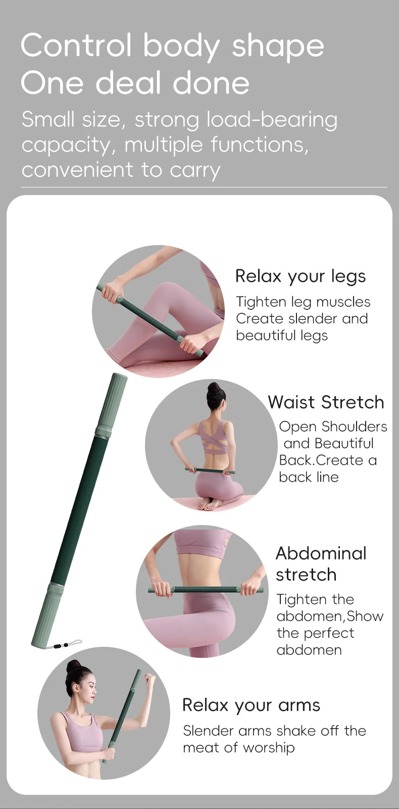 Massage Stick Portable Roller, Handheld, Deep Tissue Foam Roller, Body Massage and Myofascial Release Tool for Legs, Neck, Calve