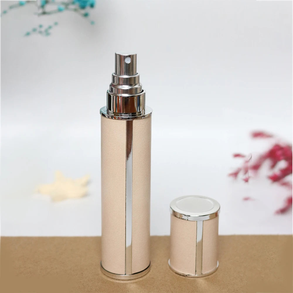 10ml Luxury Leather Wrapped Glass Perfume Spray Bottle, Portable Mini Refillable Perfume Atomizer, BPA-Free Cosmetic Container