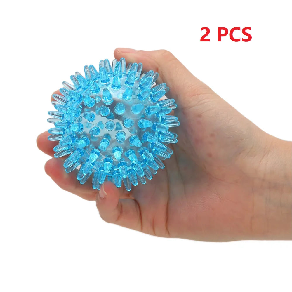 Spiky Ball Hollow Soft Transparent Strength Recovery Exercise Stress Relief Massage Ball for Hand Wrist