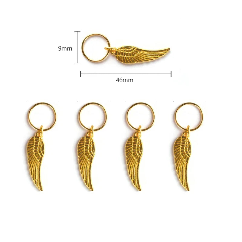 5-8Pcs Metal Hollow Out Hair Ring Accessories,Beads Hair Braid Rings Clips Dread Locks Hair Braiding Metal Cuffs Decoration Gold