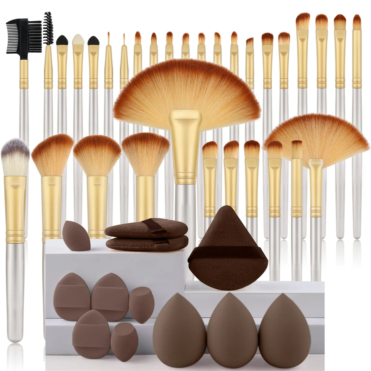 32Pc Makeup Brush Set Cosmetic Tools for Powder Eye Shadow Foundation Blush Blending Beauty Makeup Brush Kit for Makeup Starters