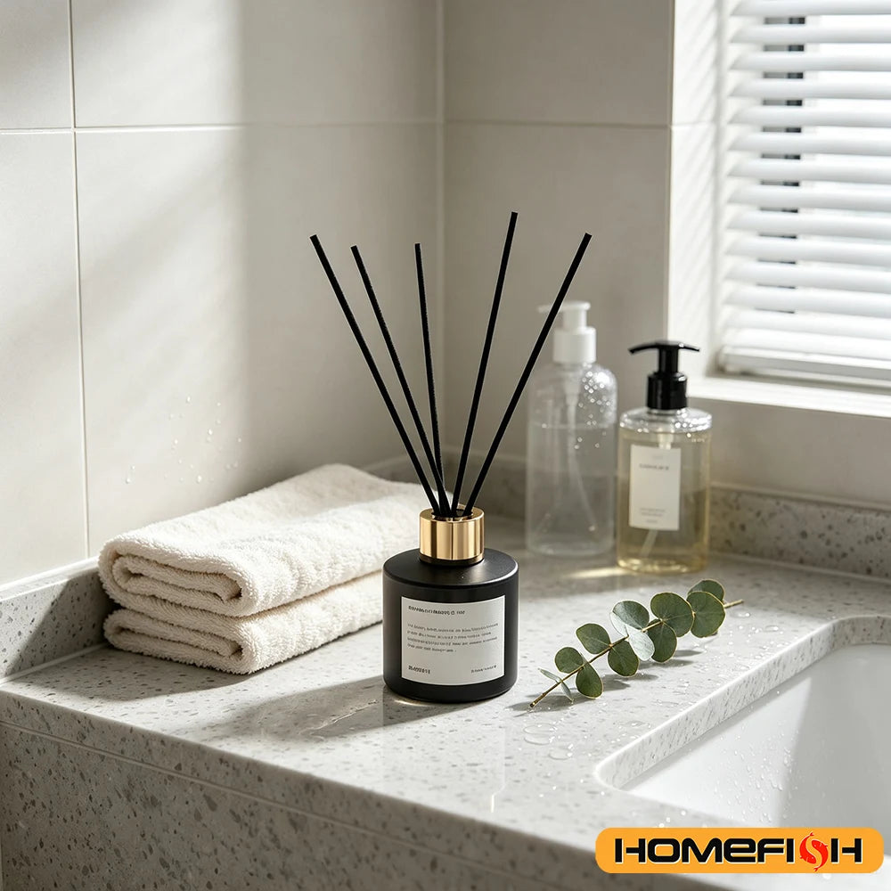 50 Pcs/Pack 3mm*20cm Diffuser Sticks , Fragrance Refill Black Fibre Reed Thick Aromatherapy Diffuser Sticks for Diffuser Oils