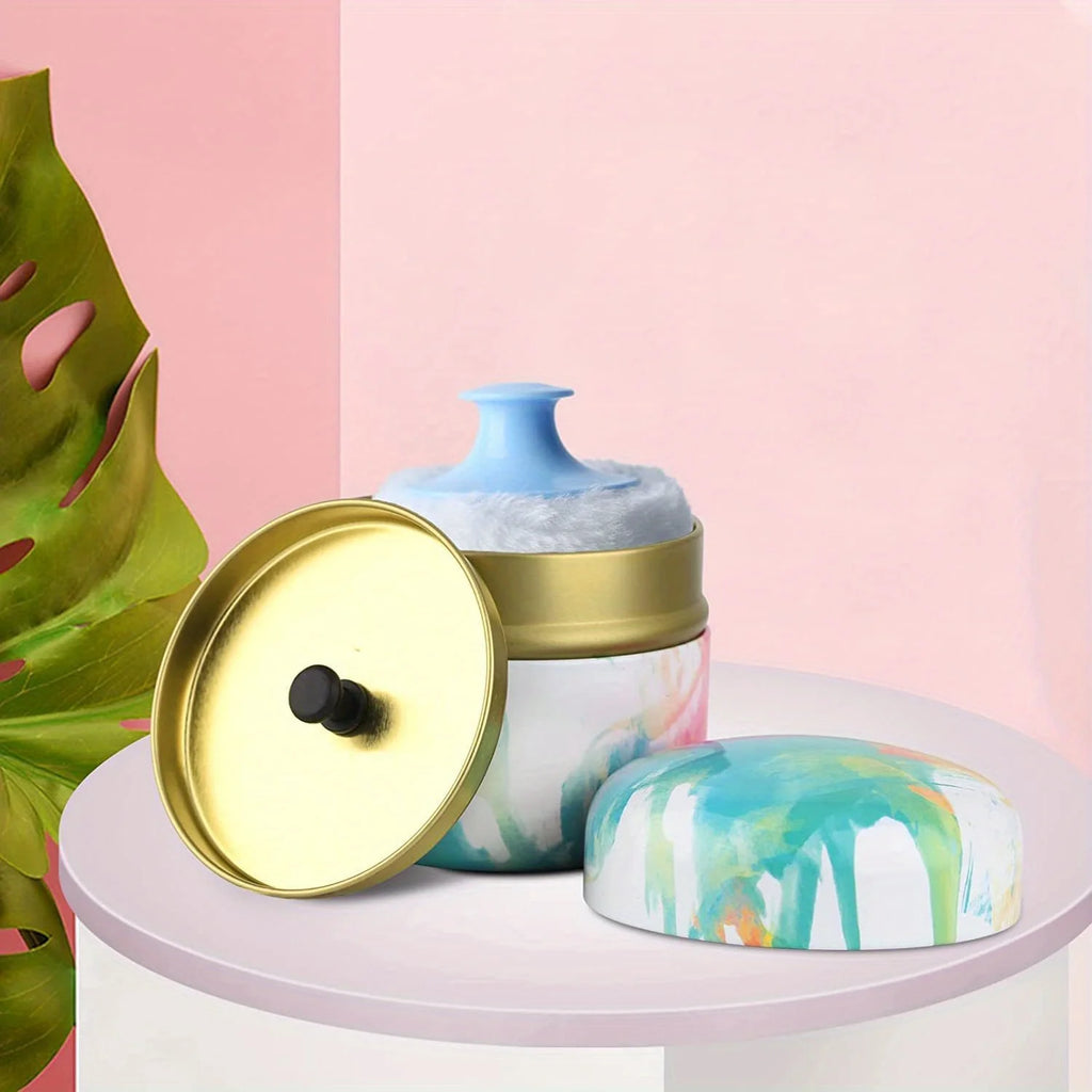 Makeup Puff and Powder Container for Body Dusting Powder Case with Puff fo Women Loose Powder Containers with Puff for Travel
