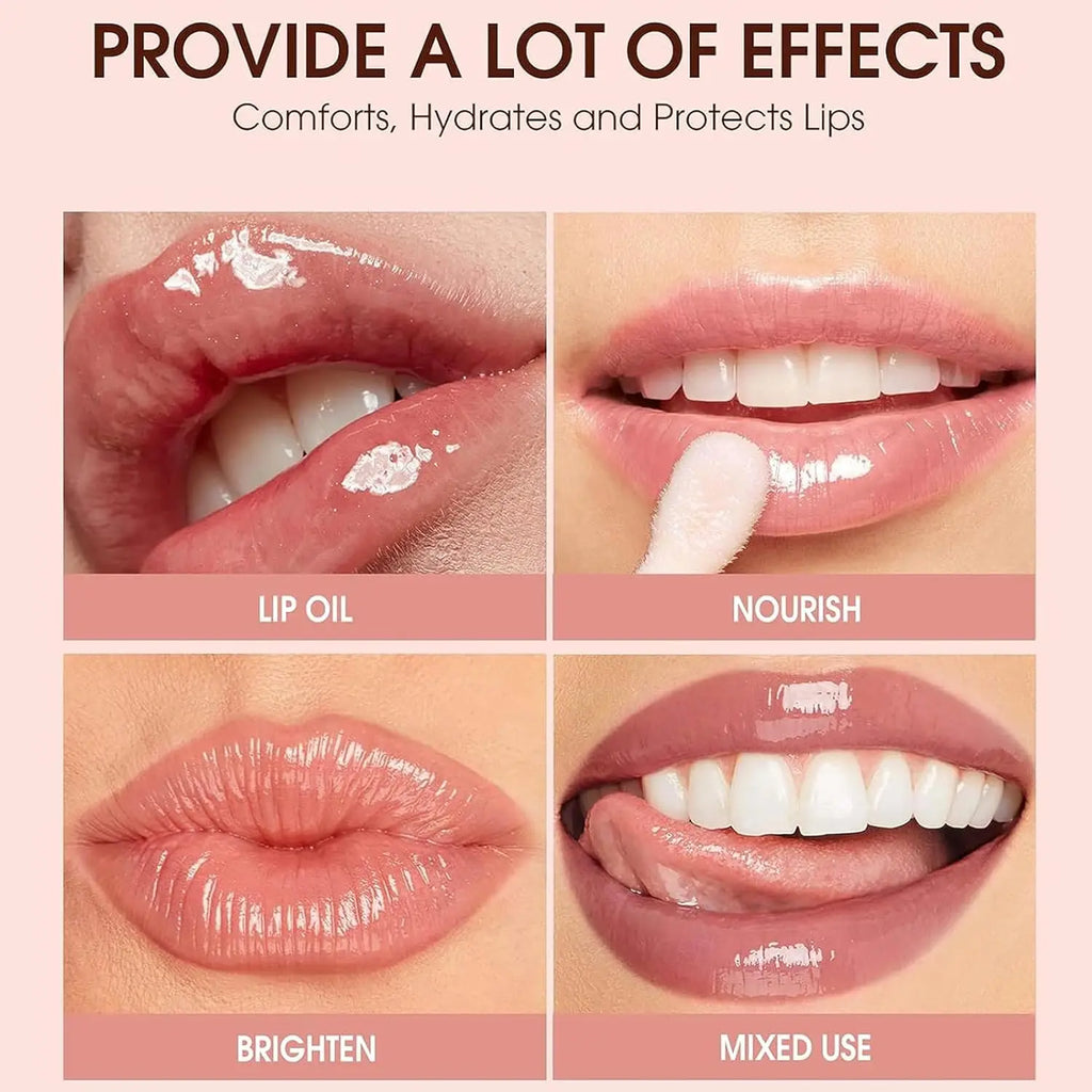 4 PCS/SET Lip Gloss Lip Oil Lip Liner Lip Combo Set  Long Lasting Waterproof Lip Liner 3D Lip Makeup Every Makeup Style