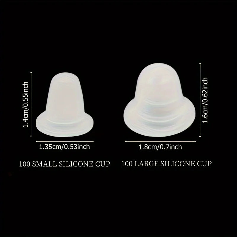 100Pcs Disposable Tattoo Ink Cup S  Size and L Size Silicone Permanent Tattoo Makeup Eyebrow Makeup Pigment Container Caps