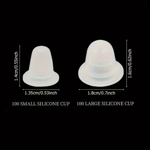 100Pcs Disposable Tattoo Ink Cup S  Size and L Size Silicone Permanent Tattoo Makeup Eyebrow Makeup Pigment Container Caps