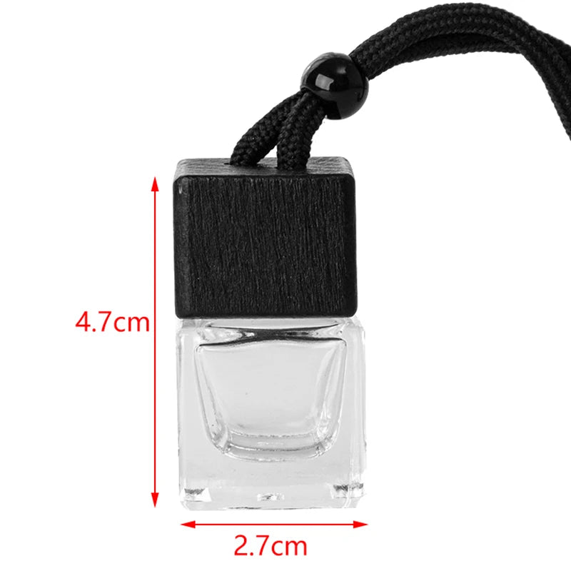1PC Dyed Square Cap Black Cap Empty Bottle Car Essential Oil Diffuser Fragrance Air Freshener Scent Perfume Bottle Ornament