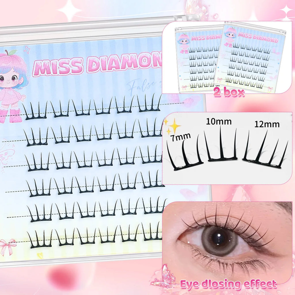Glue-free Lashes Cluster Ultra-thin Sheet Series False Eyelashes Zero Touch Feeling· Liquid Bond Eyelashes Segmented Lashes