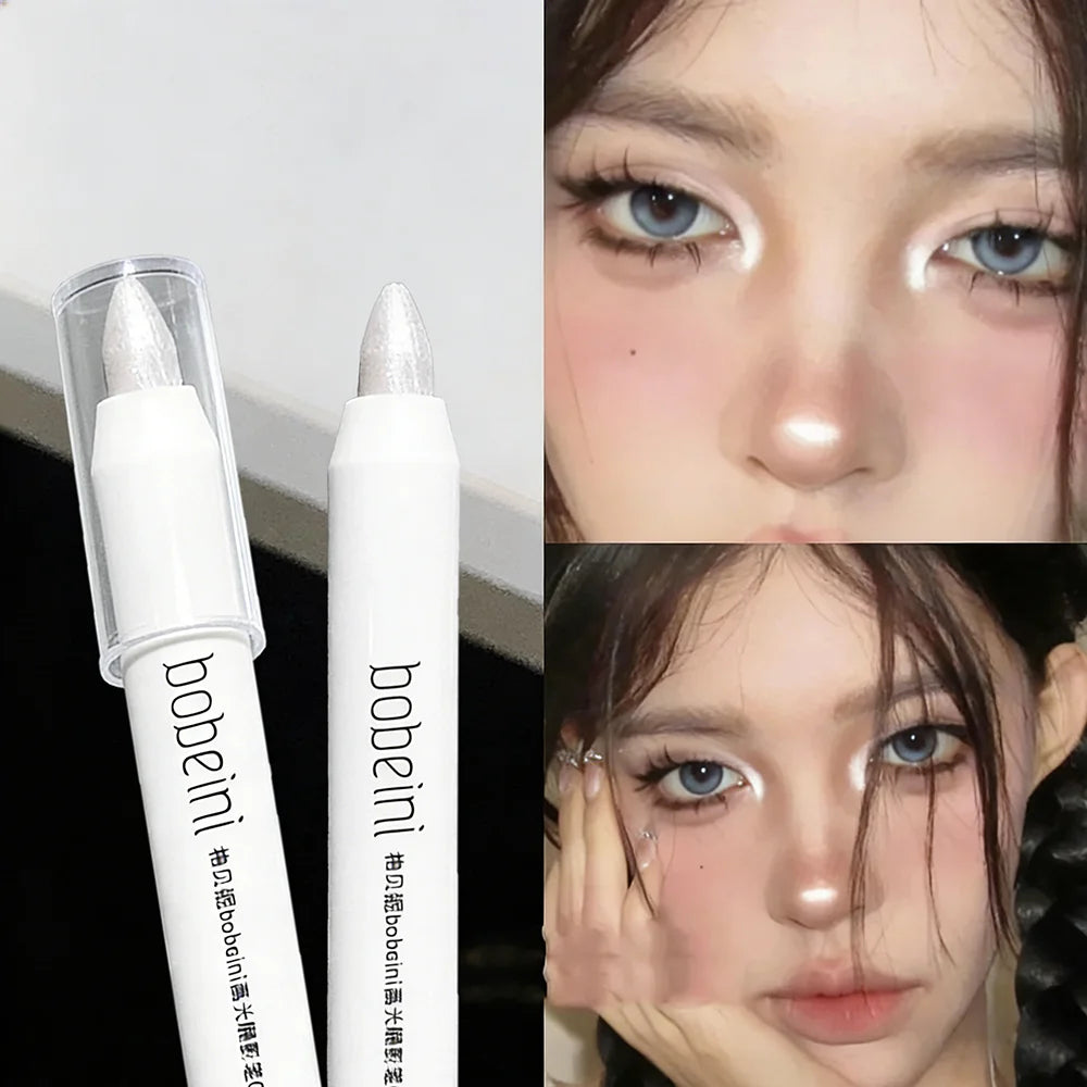 1pc Shimmering Highlight Stick, Glitter White Eyeshadow Pencil for Bright Eyes, Dazzling Effect Makeup Highlighter