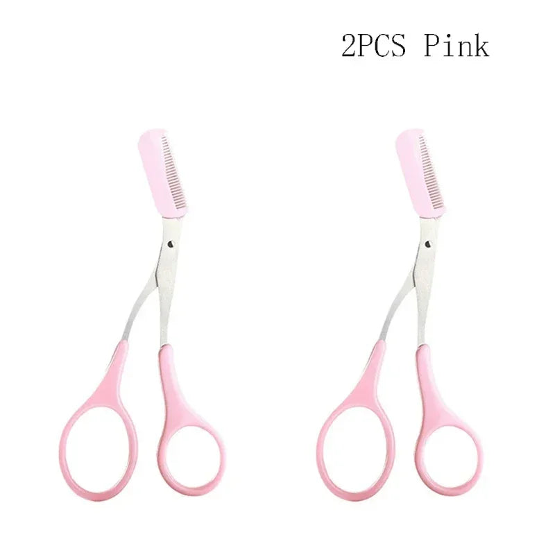 1/3PCS Eyebrow Trimmer Makeup Tools Stainless Steel Eyebrow Scissors with Comb Hair Removal  Eyebrows Shaping Makeup Tools