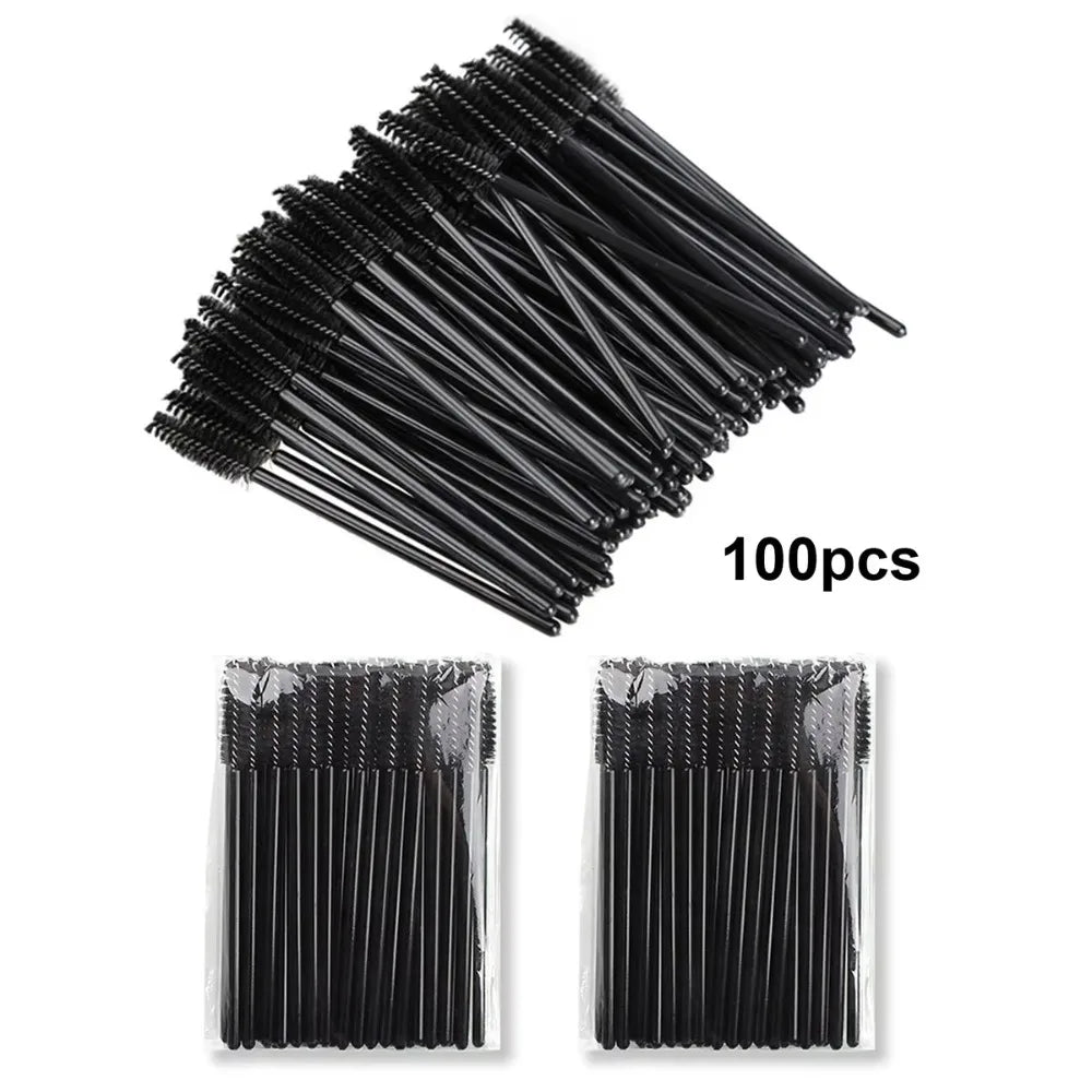 100Pcs Disposable Eyelash Brushes Spoolie Mascara Wands For Eyelash Extension Household Salon Cosmetic Supply