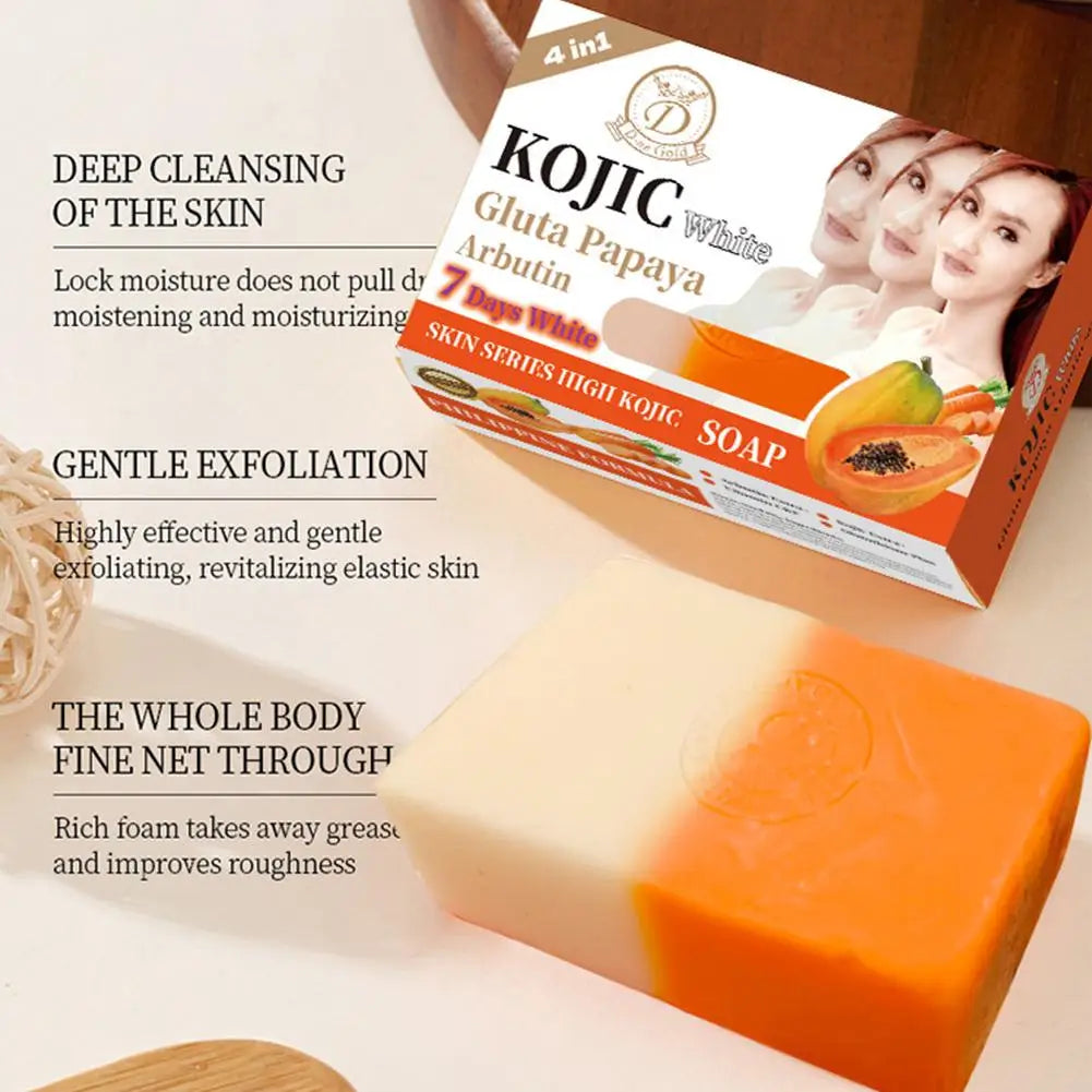 160g Papaya Kojic Acid Essential Oil Soap, Vitamin C Cleansing Bath Moisturizing Skin Handmade Soap