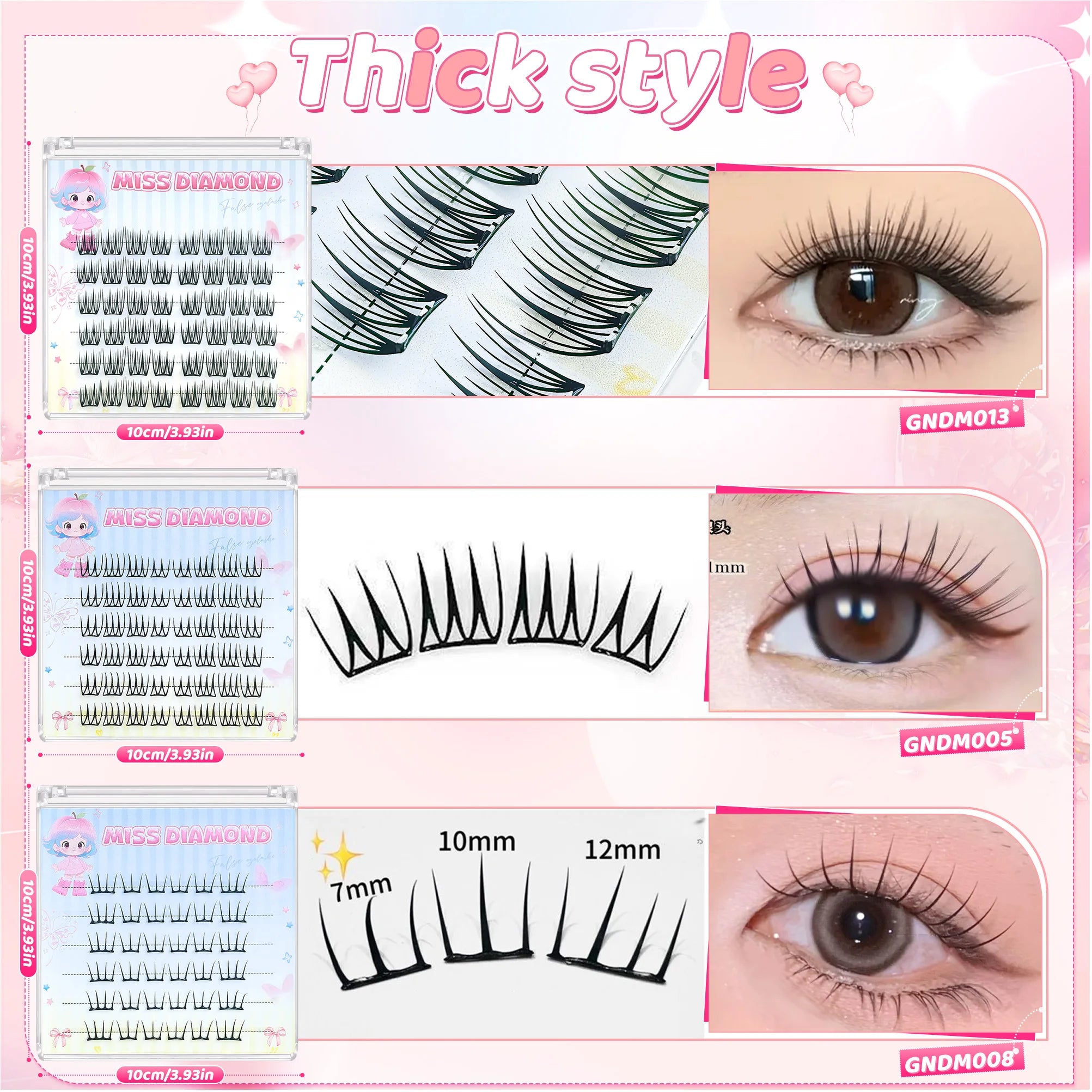 Glue-free Lashes Cluster Ultra-thin Sheet Series False Eyelashes Zero Touch Feeling· Liquid Bond Eyelashes Segmented Lashes