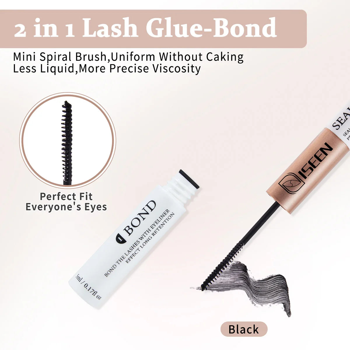 ISEEN DIY Eyelash Extension Kit Cluster Mix Eyelashes Full Set Lashes Kit with Lash Bond & Seal and Eyelash Tweezers and Brush