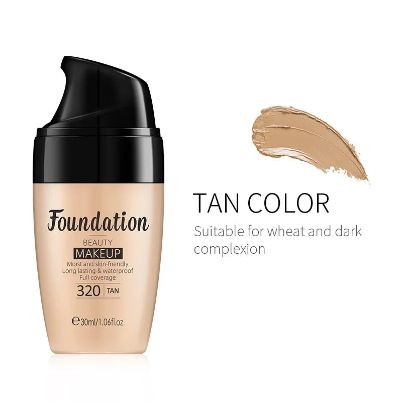 LAIKOU Liquid Foundation Multiple Shades Hydrating Natural Finish Creamy Full Coverage Makeup Base Long Lasting Wear 30ml