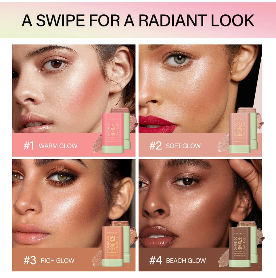 Multi-function Blush Stick Face Makeup Waterproof Easy Color Rouge Blusher Cream Contour Rendering Brightening Contour Makeup