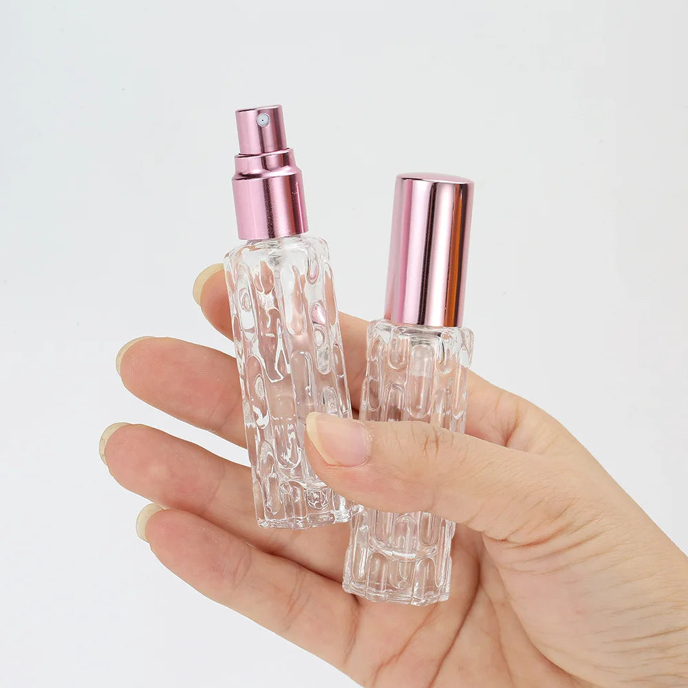 1/3/6pcs+4 accessories 10ml travel mini perfume atomizer container with 3 spray bottles, 2 funnels, 2 dispenser diviners