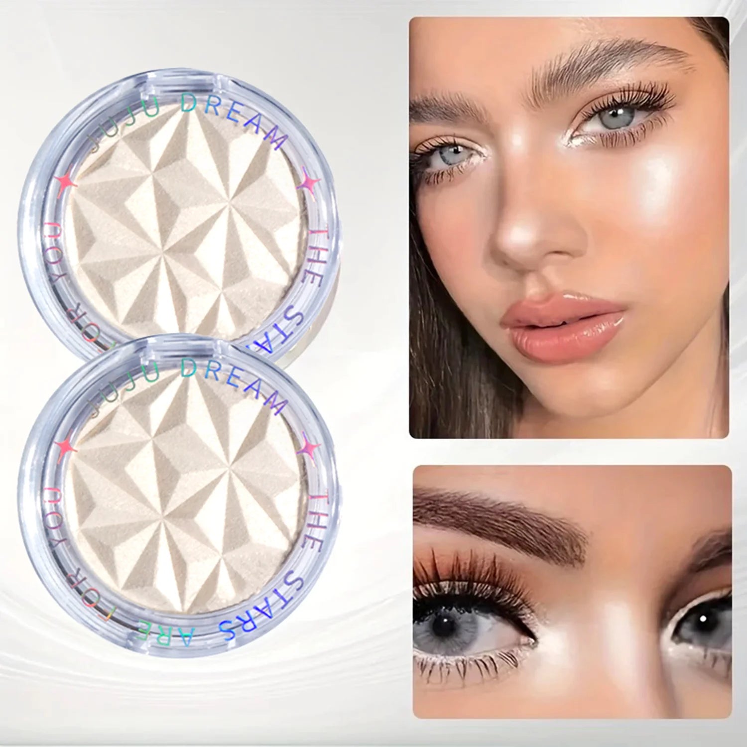 Shimmer Diamond Glow Highlighter – 2-Color Palette for Contour, Brighten, Radiant Skin, Festival & Party Makeup Essential Tool