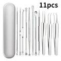 1-11PCS Stainless Steel Acne Clip, Cell Clip, Blackhead Clip, Acne Needle, Beauty Salon Acne Tool