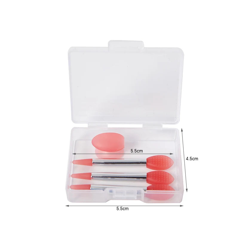 3PCS Silicone Lip Balms Lip Mask Brush With Sucker Dust Cover Lipstick Cosmetic Makeup Brushes Lipstick Brush Storage Box