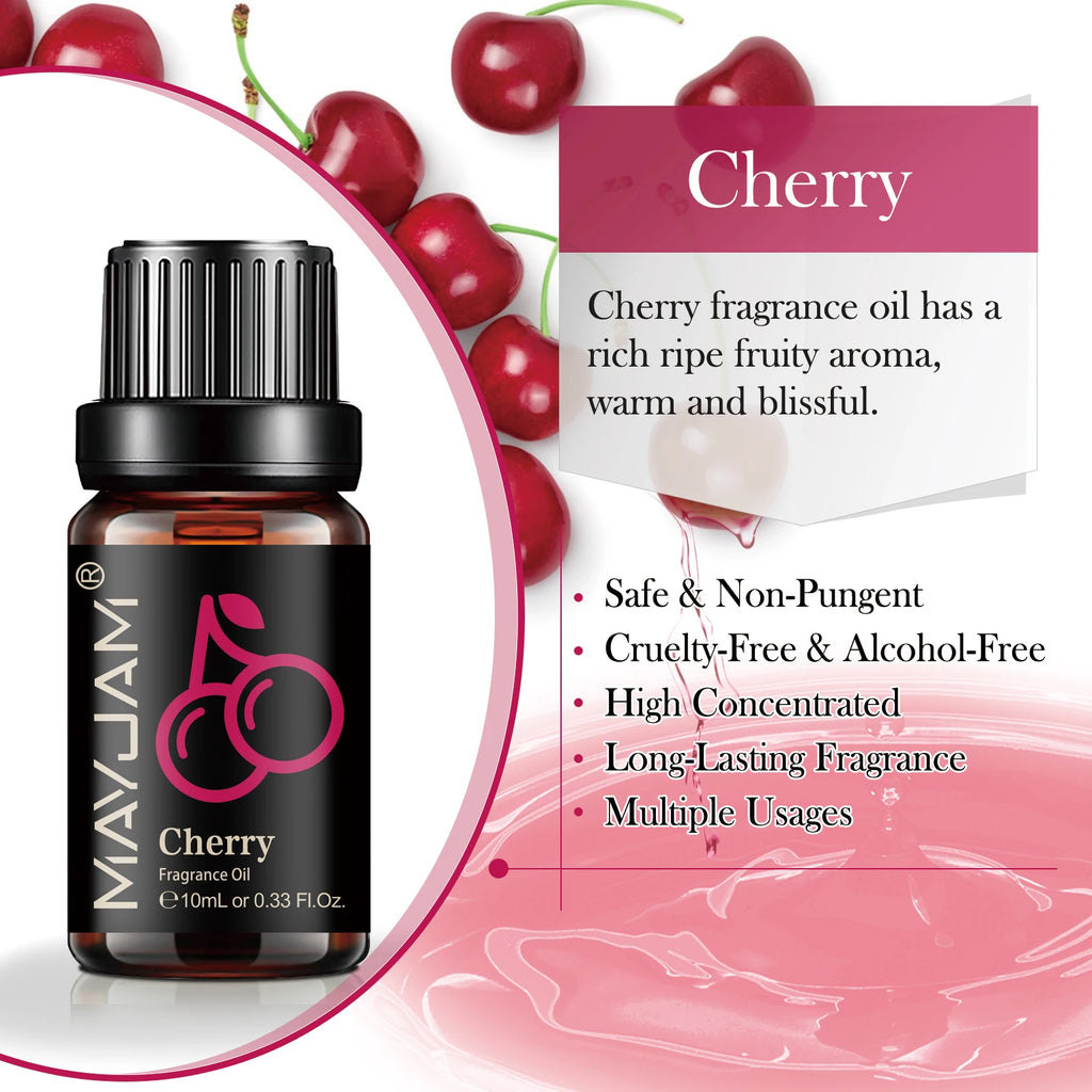 MAYJAM 10ML Fruit Fragrance Oil Lime Apple Mango Passion Fruit Strawberry Watermelon Cherry Coconut Lemon Sweet Orange 1pcs Oil