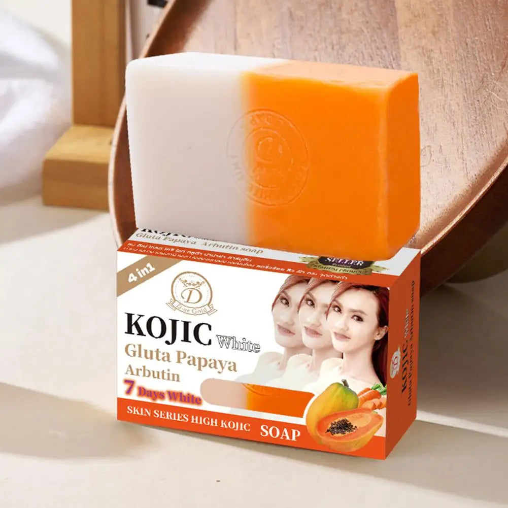 160g Papaya Kojic Acid Essential Oil Soap, Vitamin C Cleansing Bath Moisturizing Skin Handmade Soap
