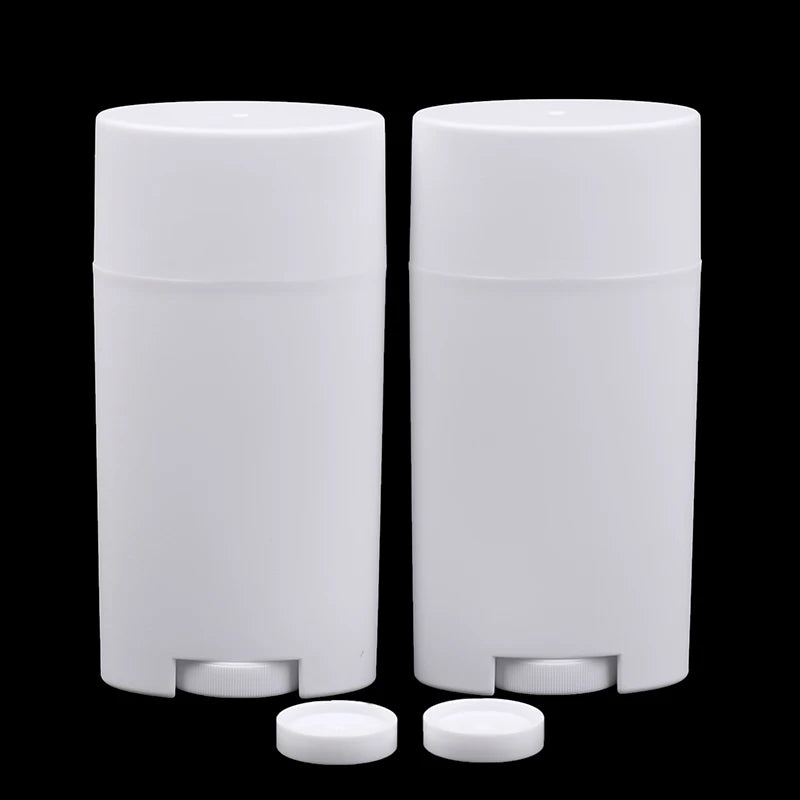 2Pcs 75g PP Empty Deodorant Containers Twist-Up Refillable Plastic Bottles for DIY Natural Deodorant Stick Tube Cosmetics
