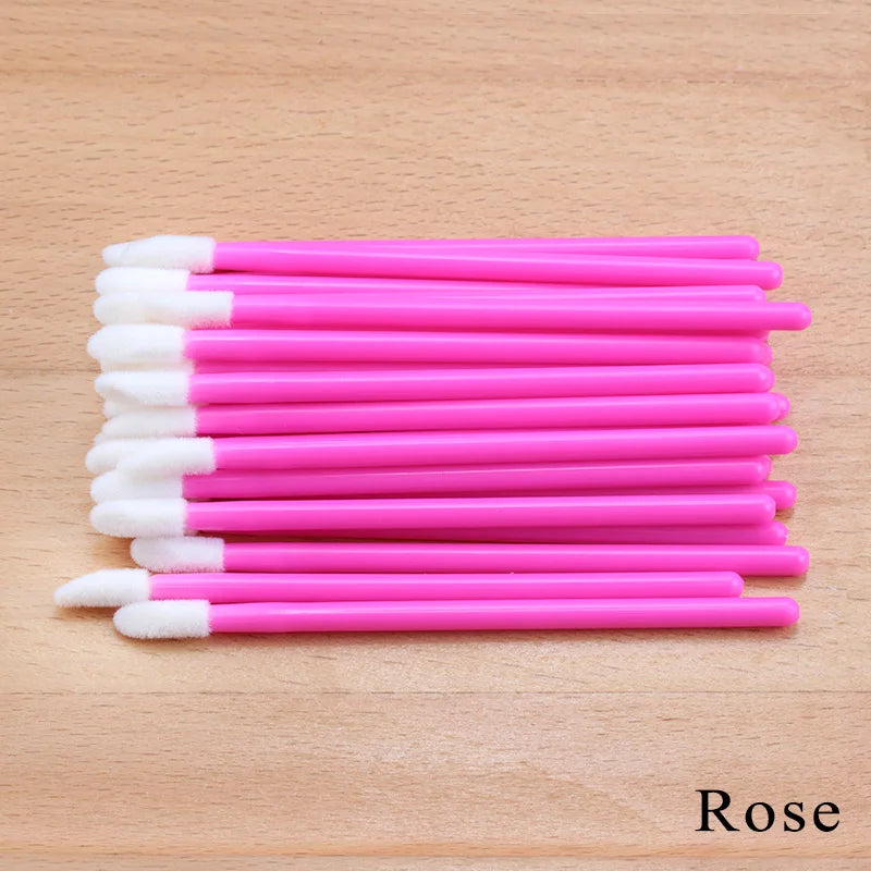 50Pcs Crystal Eyelashes Brushes Individual Lash Removing Cleaning Mascara Applicator Lip Brushes Makeup Eyelash Extension Tools