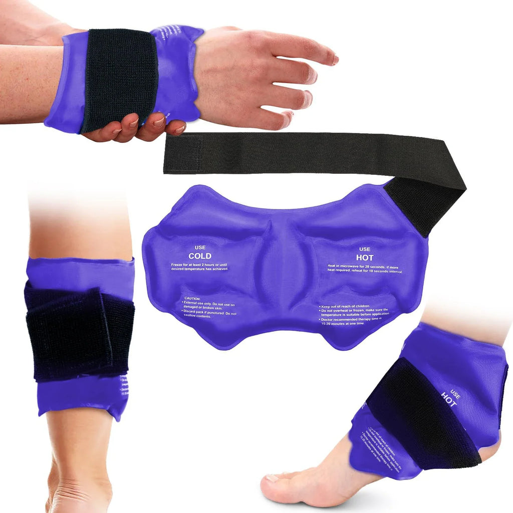 Ankle Brace Ice Pack Wrap For Sport Injuires Hot & Cold Compress Use Large Reusable Gel Cold Pack Ankle Support