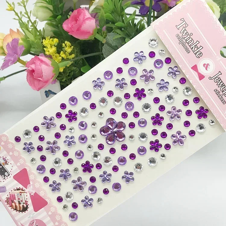 Rhinestone Acrylic Face Decoration Sticker Party Eyes Makeup Crystal Self-adhesive DIY Sticker Girls Face Diamond Tattoo Sticker