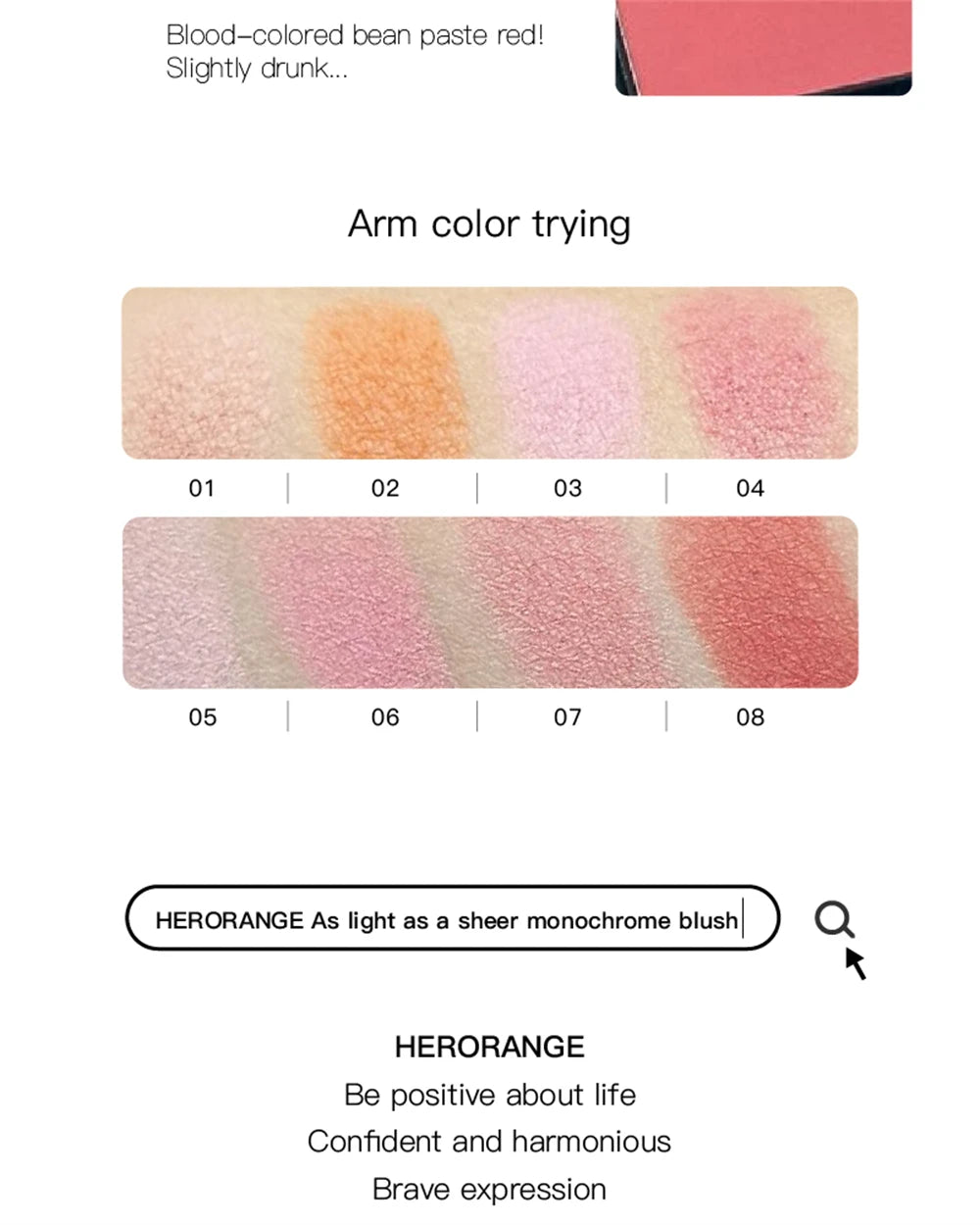 Monochrome Matte Blusher Palette Soft Silky Cheek Natural Facial Rouge Plate Lasting Nude Low Saturation Powder Blusher Disk