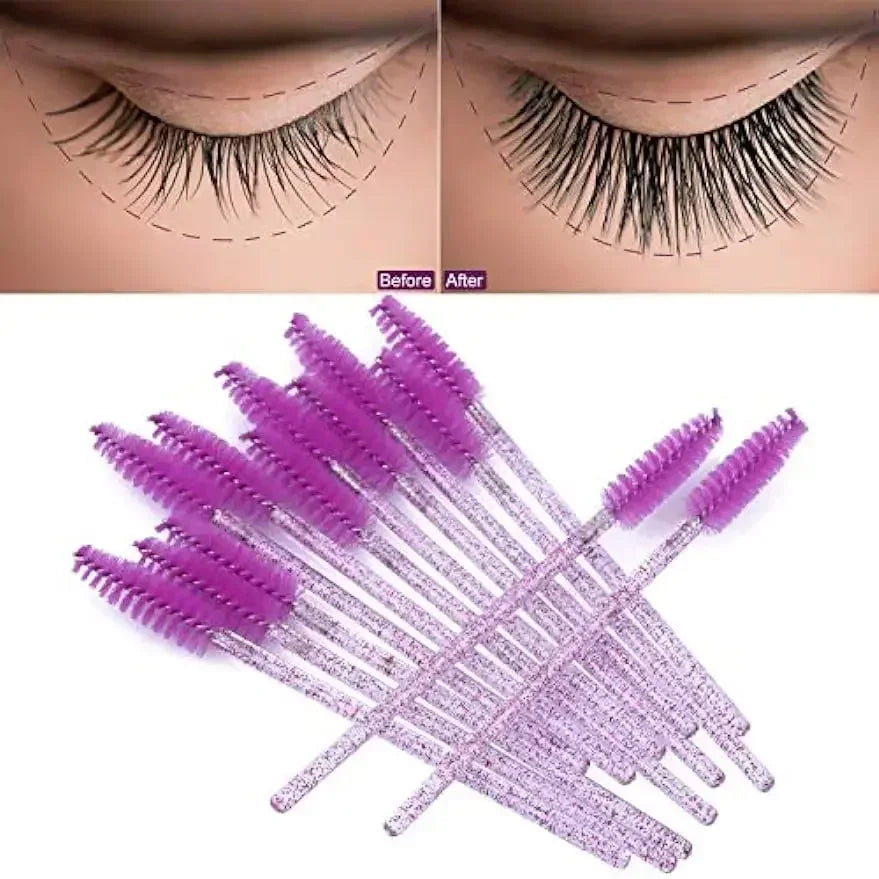 Wholesale 100/500/1000pcs Eye  Beauty Tools Disposable Mascara Wands Eyelash Brush Lash Extension Colorful  Spoolies for Eyebrow