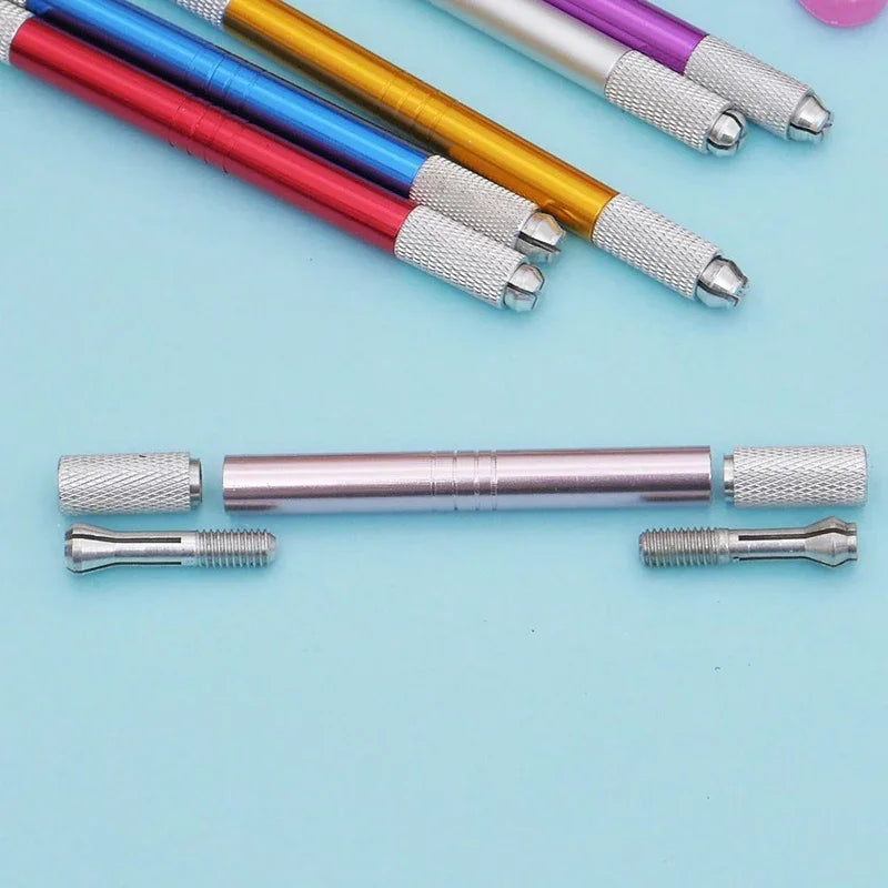1PC Microblading Double Head Manual Pen Tattoo Machine Needle Blade Permanent Makeup Embroidered Eyebrow Lips Tebori Munsu