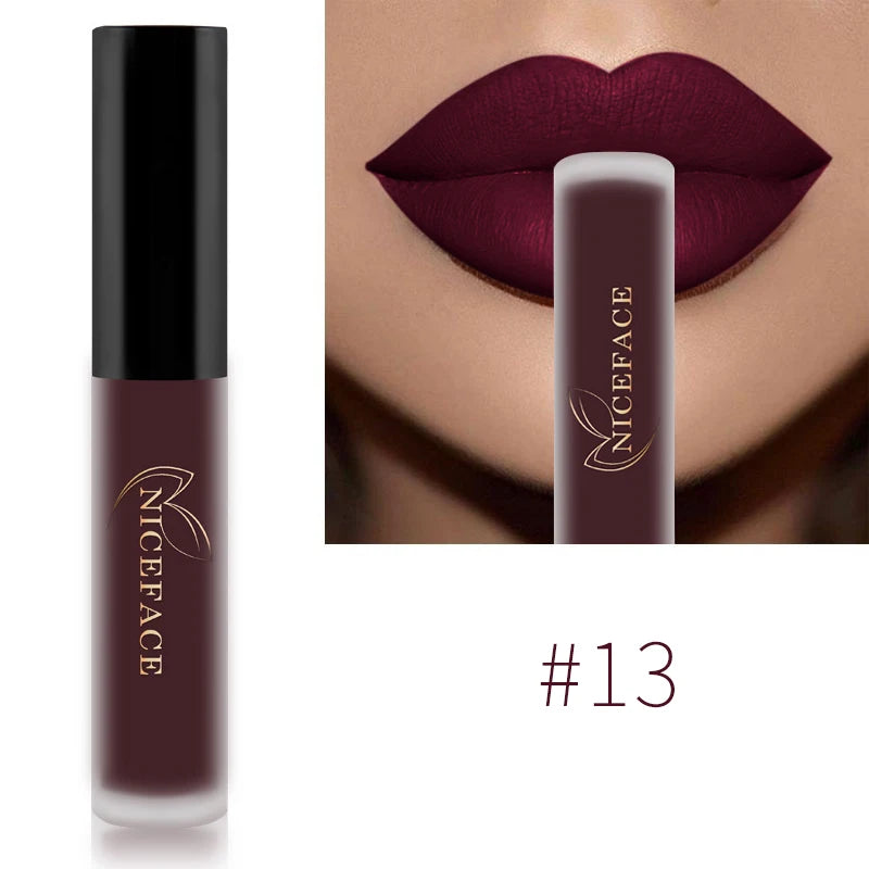 Nude Liquid Lipstick Ultra Matte Velvet Long Lasting Women Beauty Red Nonstick Cup Waterproof Purple Lip Gloss Lips Cosmetics