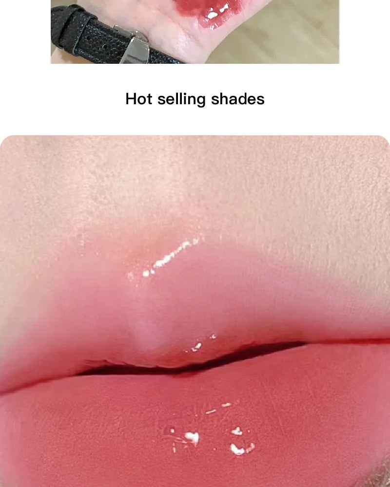 HERORANGE Push-button Mirror Lipstick Moisturizing Long-lasting Lip Glaze Lipstick