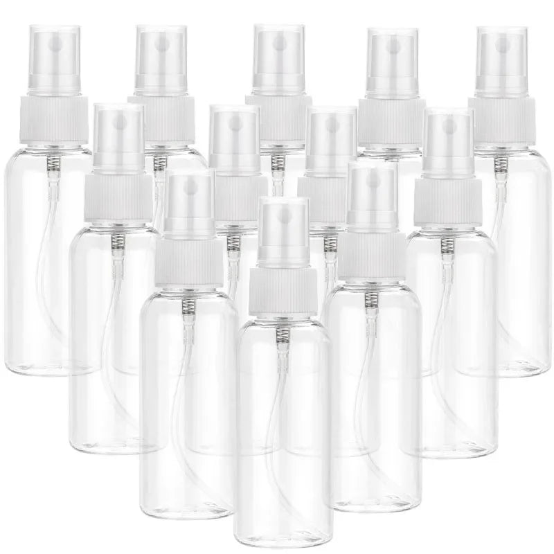 20PCS 10/20/30/50/60/100ML Refillable Clear Plastic Empty Mini Spray Container for Travel Cleaning Makeup Bottles Wholesale